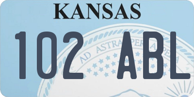 KS license plate 102ABL