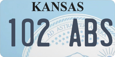KS license plate 102ABS