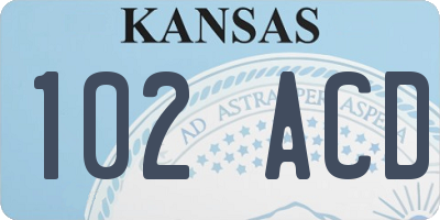 KS license plate 102ACD