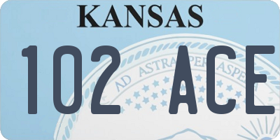 KS license plate 102ACE