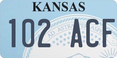 KS license plate 102ACF