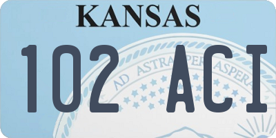 KS license plate 102ACI