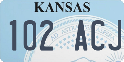 KS license plate 102ACJ