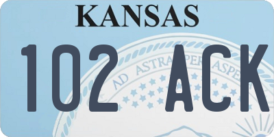 KS license plate 102ACK