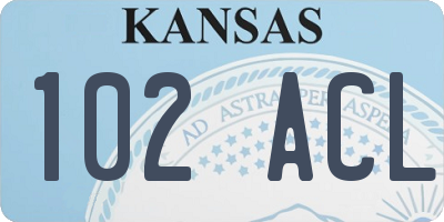 KS license plate 102ACL