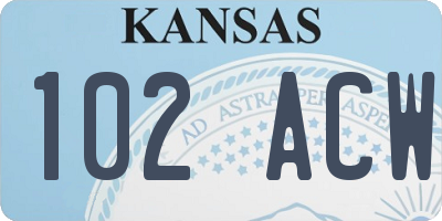 KS license plate 102ACW