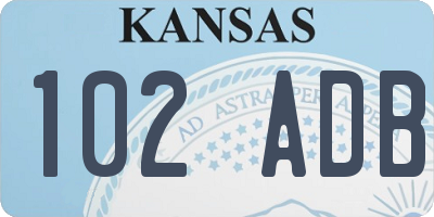 KS license plate 102ADB