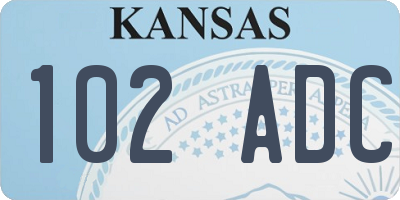 KS license plate 102ADC
