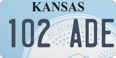 KS license plate 102ADE