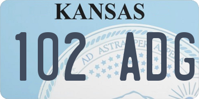KS license plate 102ADG