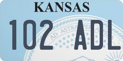 KS license plate 102ADL