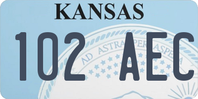 KS license plate 102AEC