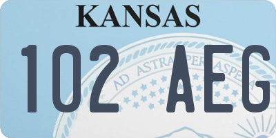 KS license plate 102AEG
