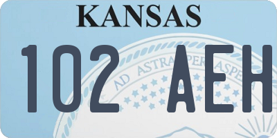 KS license plate 102AEH