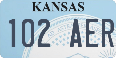 KS license plate 102AER