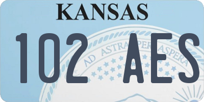 KS license plate 102AES
