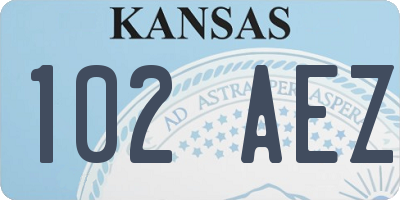 KS license plate 102AEZ