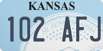KS license plate 102AFJ