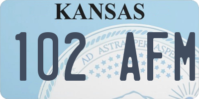 KS license plate 102AFM