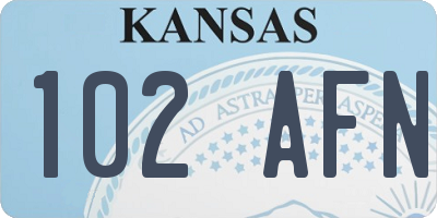 KS license plate 102AFN
