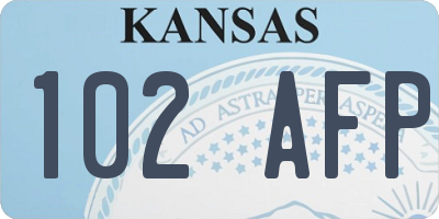 KS license plate 102AFP