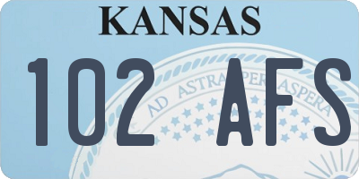 KS license plate 102AFS