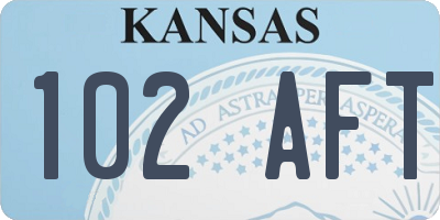 KS license plate 102AFT