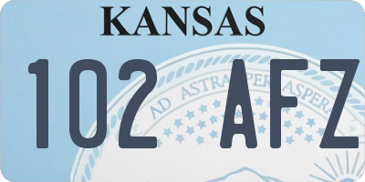 KS license plate 102AFZ
