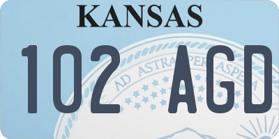 KS license plate 102AGD