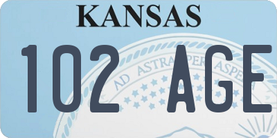 KS license plate 102AGE
