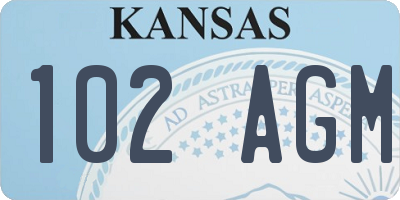 KS license plate 102AGM