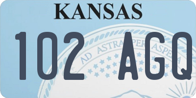 KS license plate 102AGQ