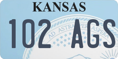 KS license plate 102AGS