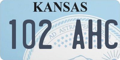 KS license plate 102AHC