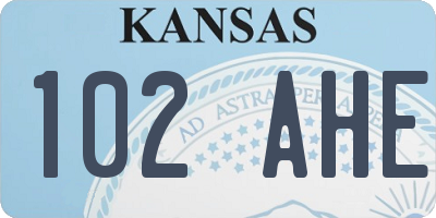 KS license plate 102AHE