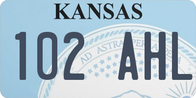 KS license plate 102AHL