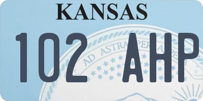KS license plate 102AHP