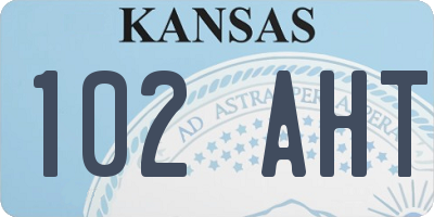 KS license plate 102AHT