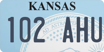 KS license plate 102AHU
