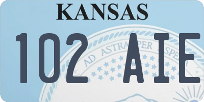 KS license plate 102AIE