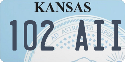 KS license plate 102AII
