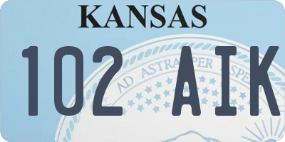 KS license plate 102AIK