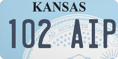 KS license plate 102AIP
