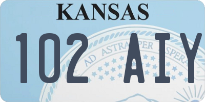 KS license plate 102AIY