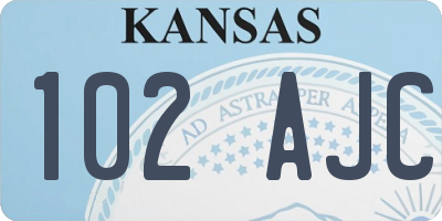KS license plate 102AJC