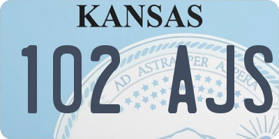 KS license plate 102AJS