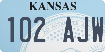 KS license plate 102AJW