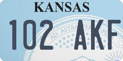 KS license plate 102AKF