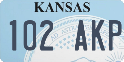 KS license plate 102AKP