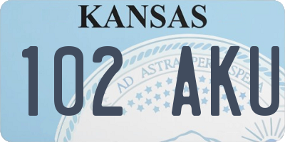 KS license plate 102AKU